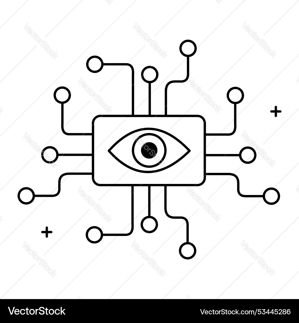 Artificial intelligence and computer vision icon vector image