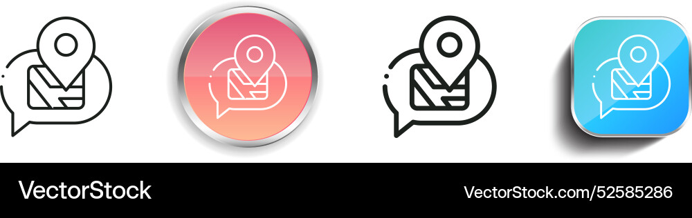 Chat icon thin linear regular and button style Chat icon thin linear regular and button style Vector Image