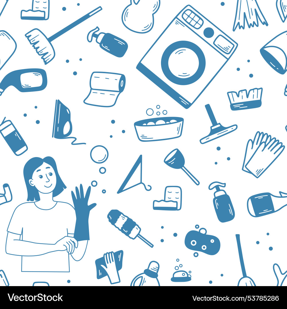 Cleaning service seamless pattern graphics Cleaning service seamless pattern graphics vector image
