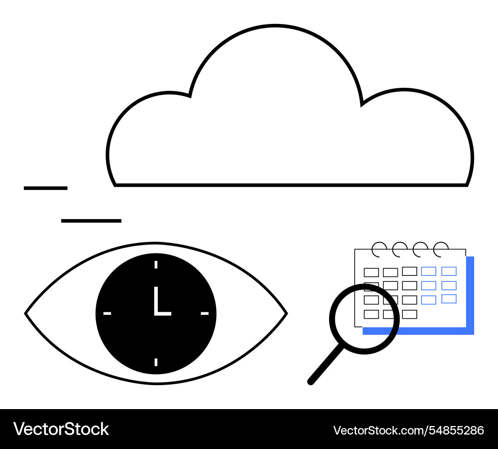 Cloud computing with scheduling time management vector image