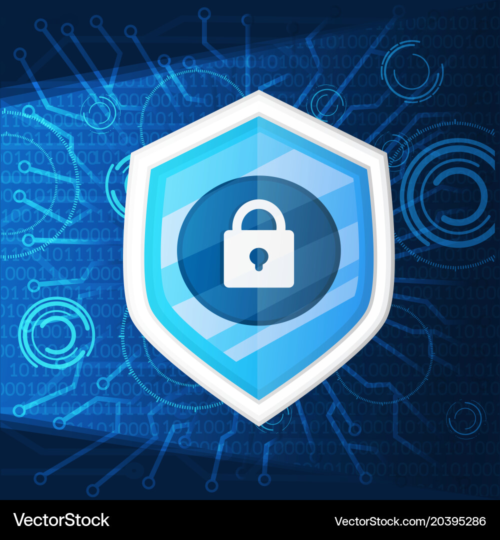 Cyber security and shield key iconbackground Vector Image