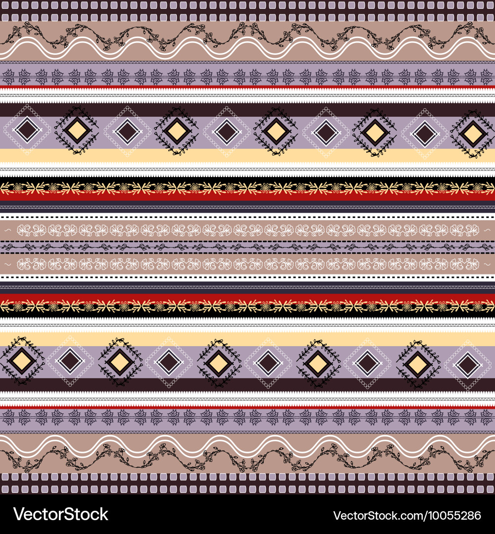 Ethnic boho seamless pattern colorful border Vector Image