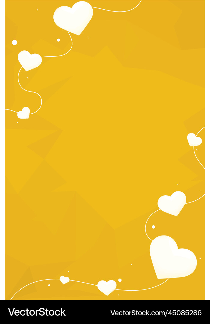 Heart string yellow border frame Heart string yellow border frame vector image
