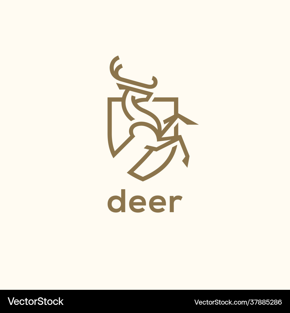 Heraldic Deer Emblem Vector Image