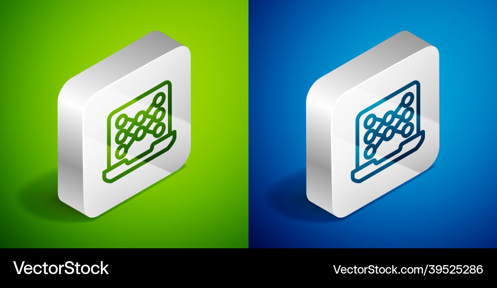 Isometric line neural network icon isolated Vector Image