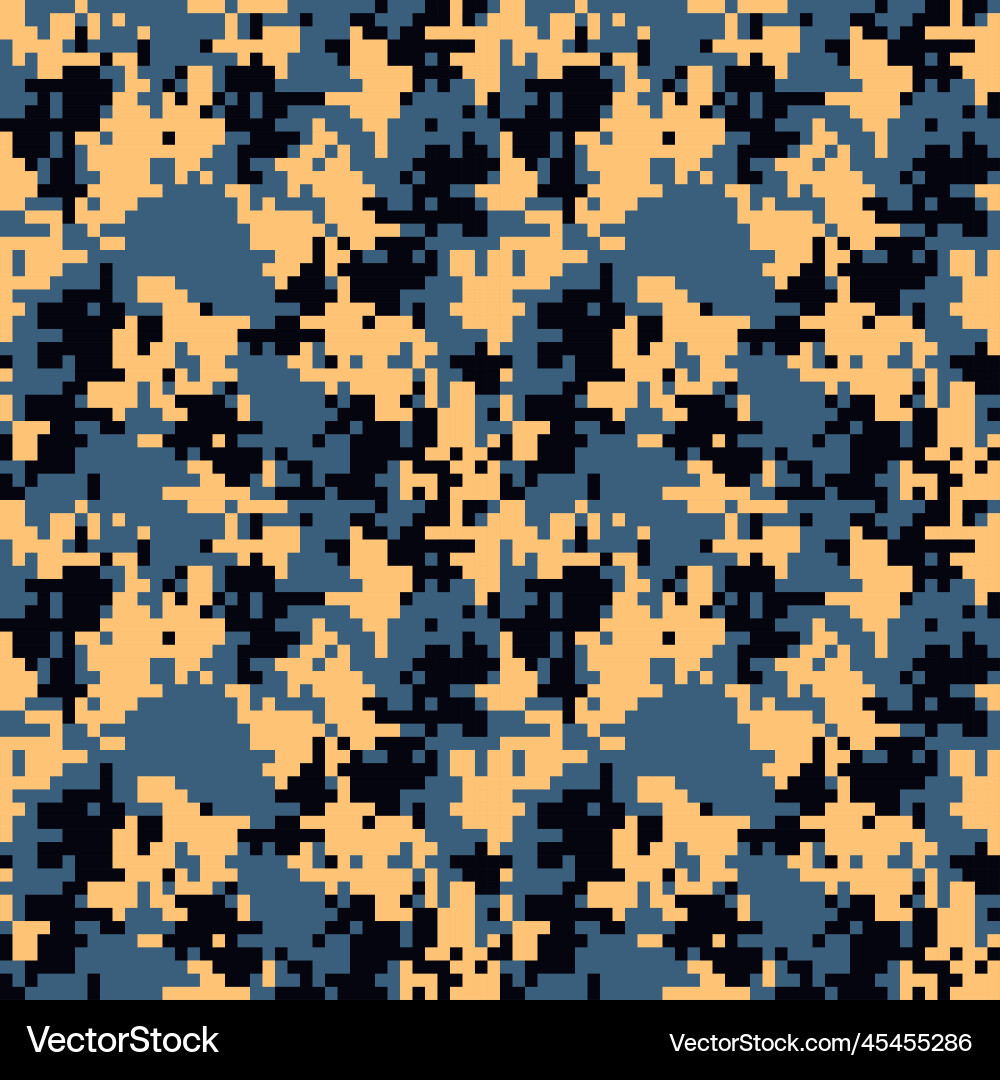 Navy Camo Pixel Pattern Royalty Free Vector Image