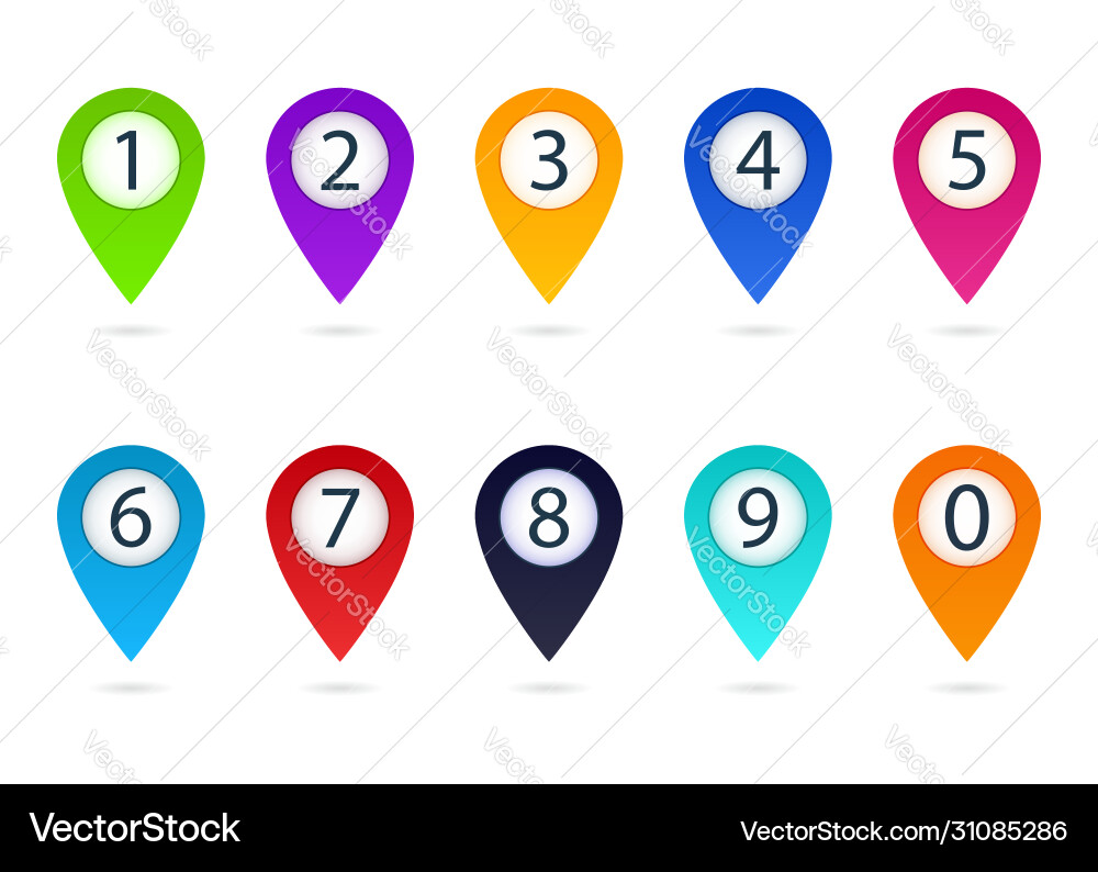Number & Bullet Point Icons vector image