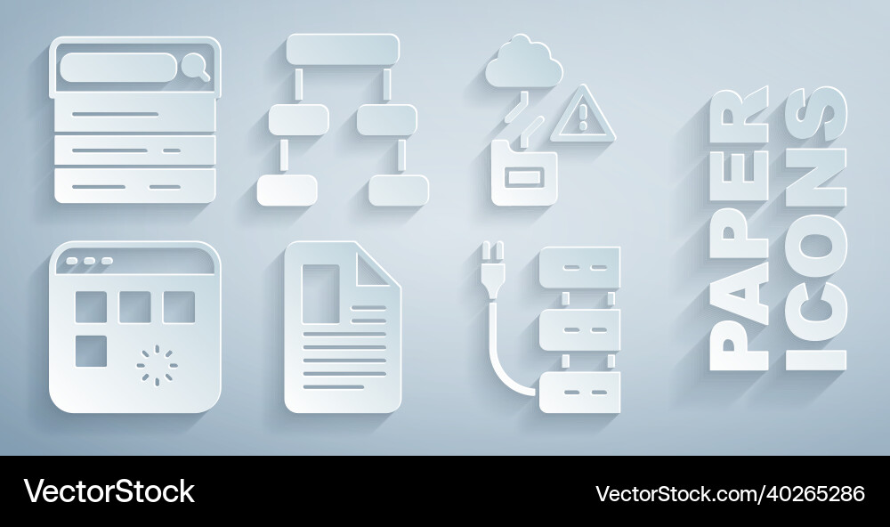 Set file document cloud technology data transfer Vector Image