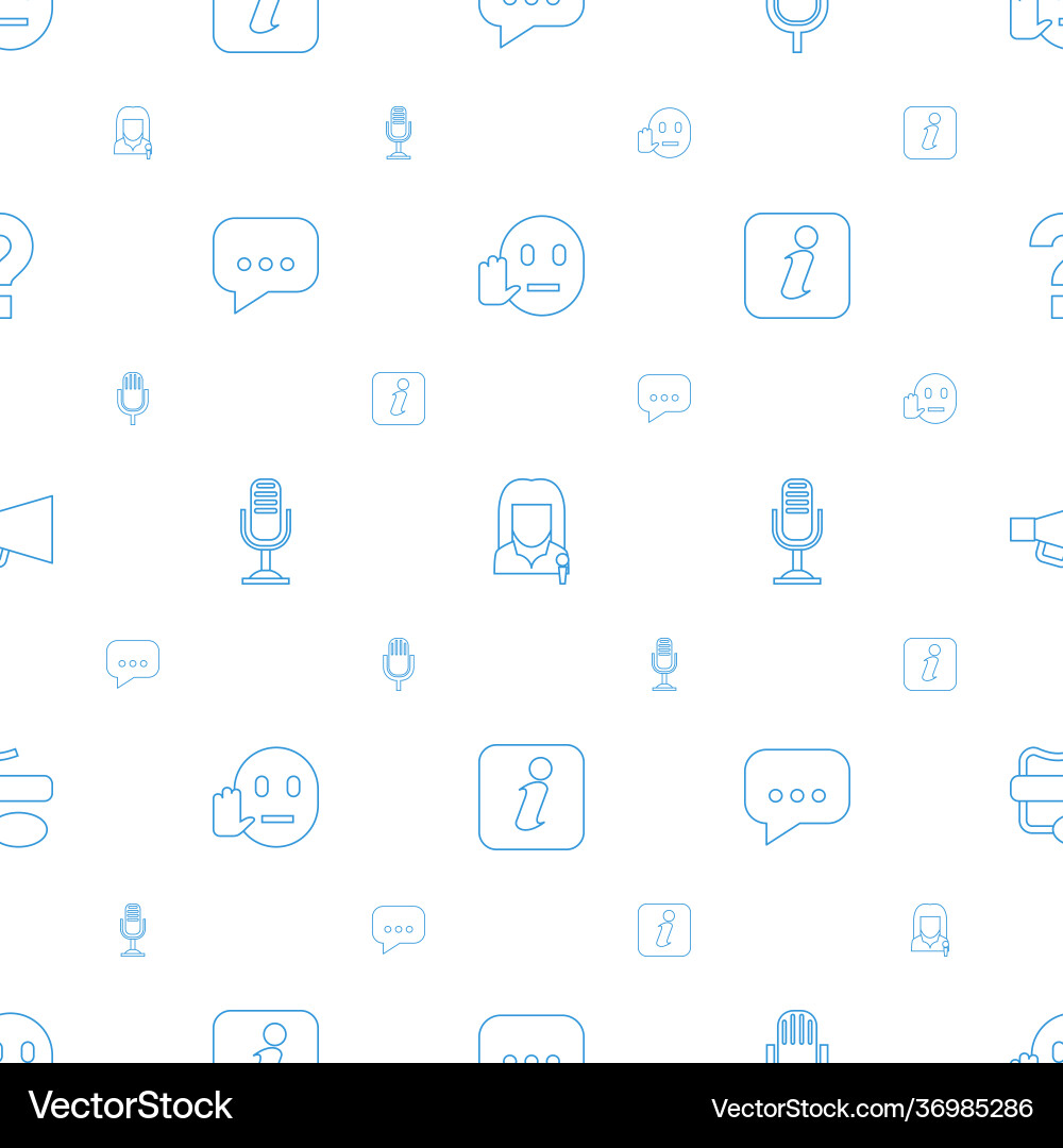 Speech icons pattern seamless white background Vector Image