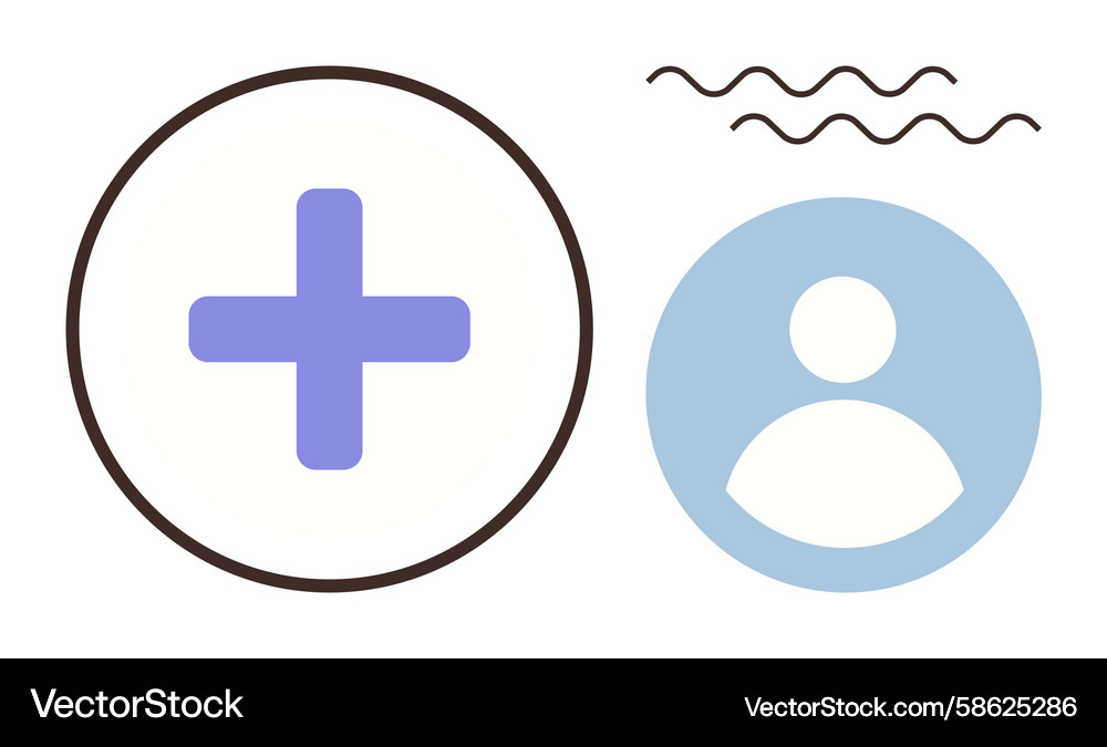 User Profile & Add Feature Icons Vector Image