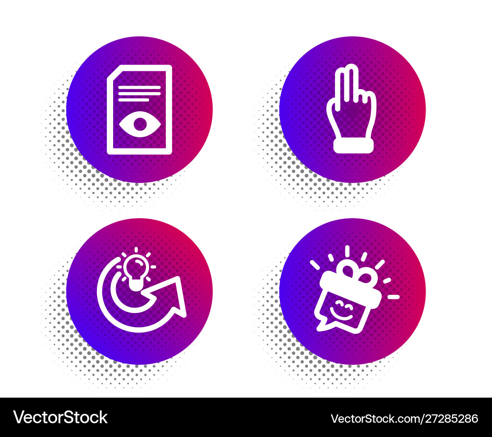View document share idea and click hand icons set Vector Image