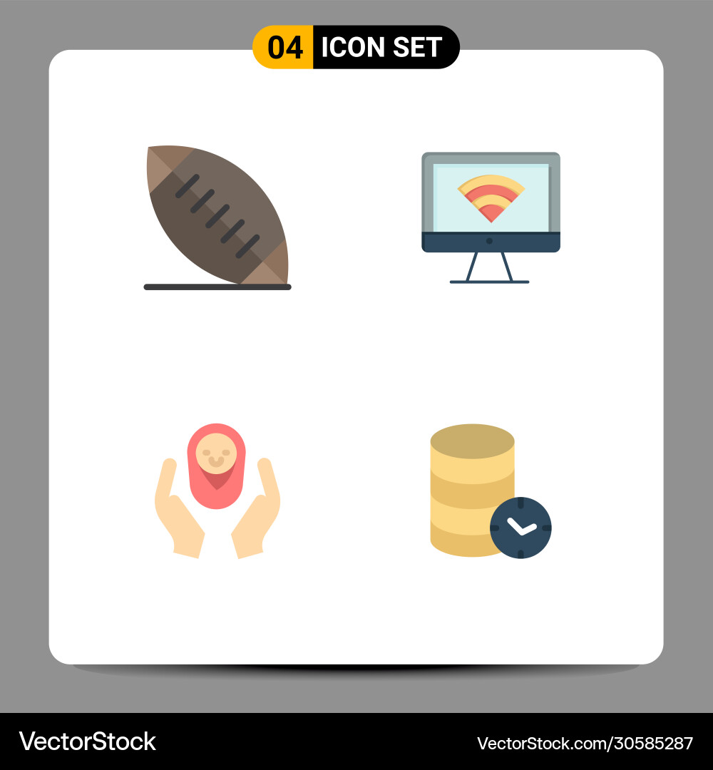4 universal flat icons set for web and mobile Vector Image