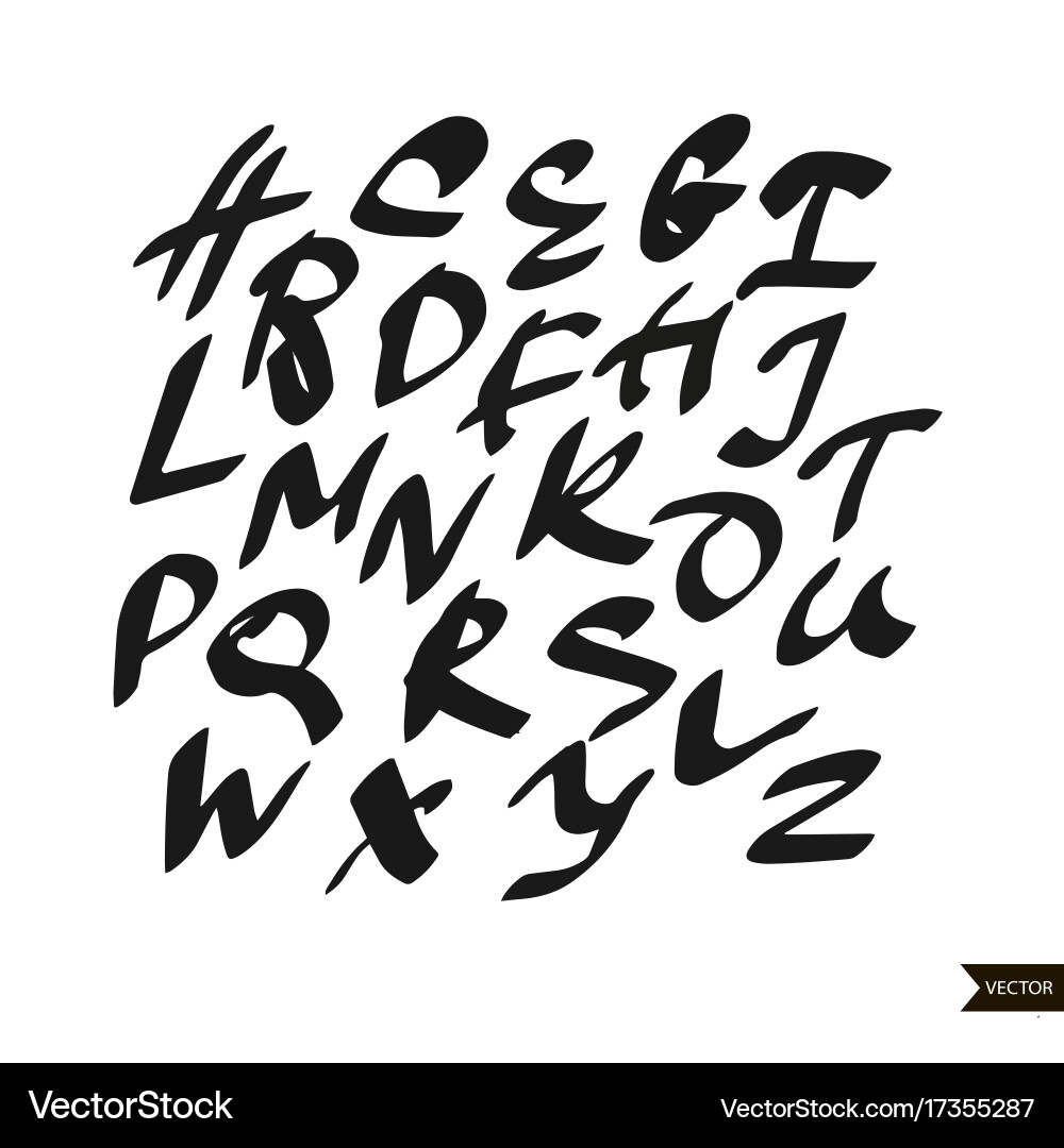 Alphabet letters calligraphic script Vector Image