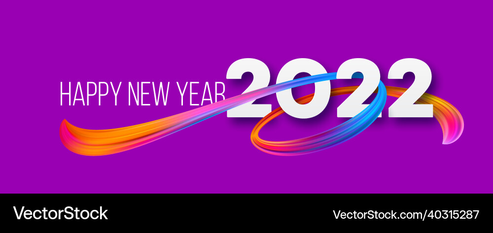 Calendar header 2022 number on colorful abstract Calendar header 2022 number on colorful abstract vector image
