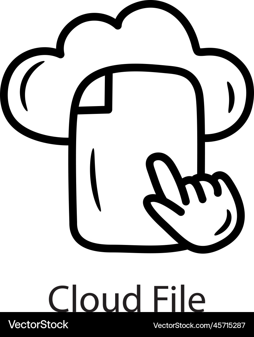 Cloud file outline icon design data Vector Image