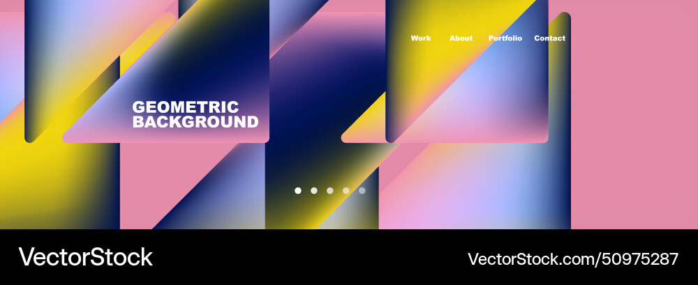 Colorful fluid gradient triangles and squares web Colorful fluid gradient triangles and squares web Vector Image