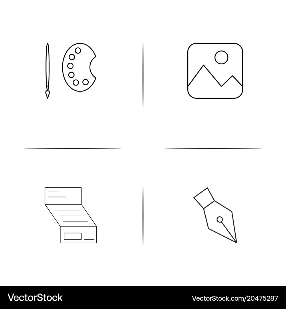 Creative process and design simple linear icons Vector Image