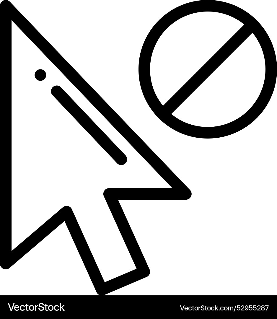Cursor icon thin linear style design isolated Cursor icon thin linear style design isolated vector image