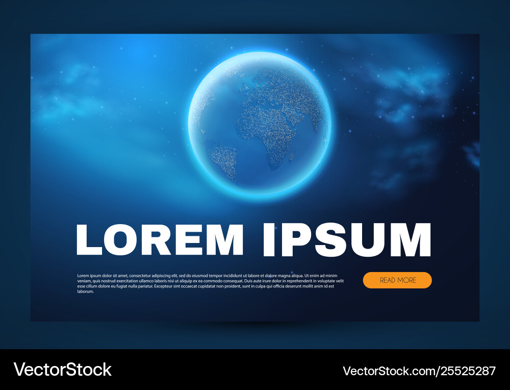 Eath planet in space with lights realistic Eath planet in space with lights realistic vector image