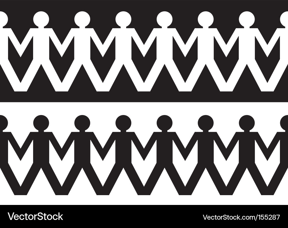 Interconnected Chain of Figures Vector Image