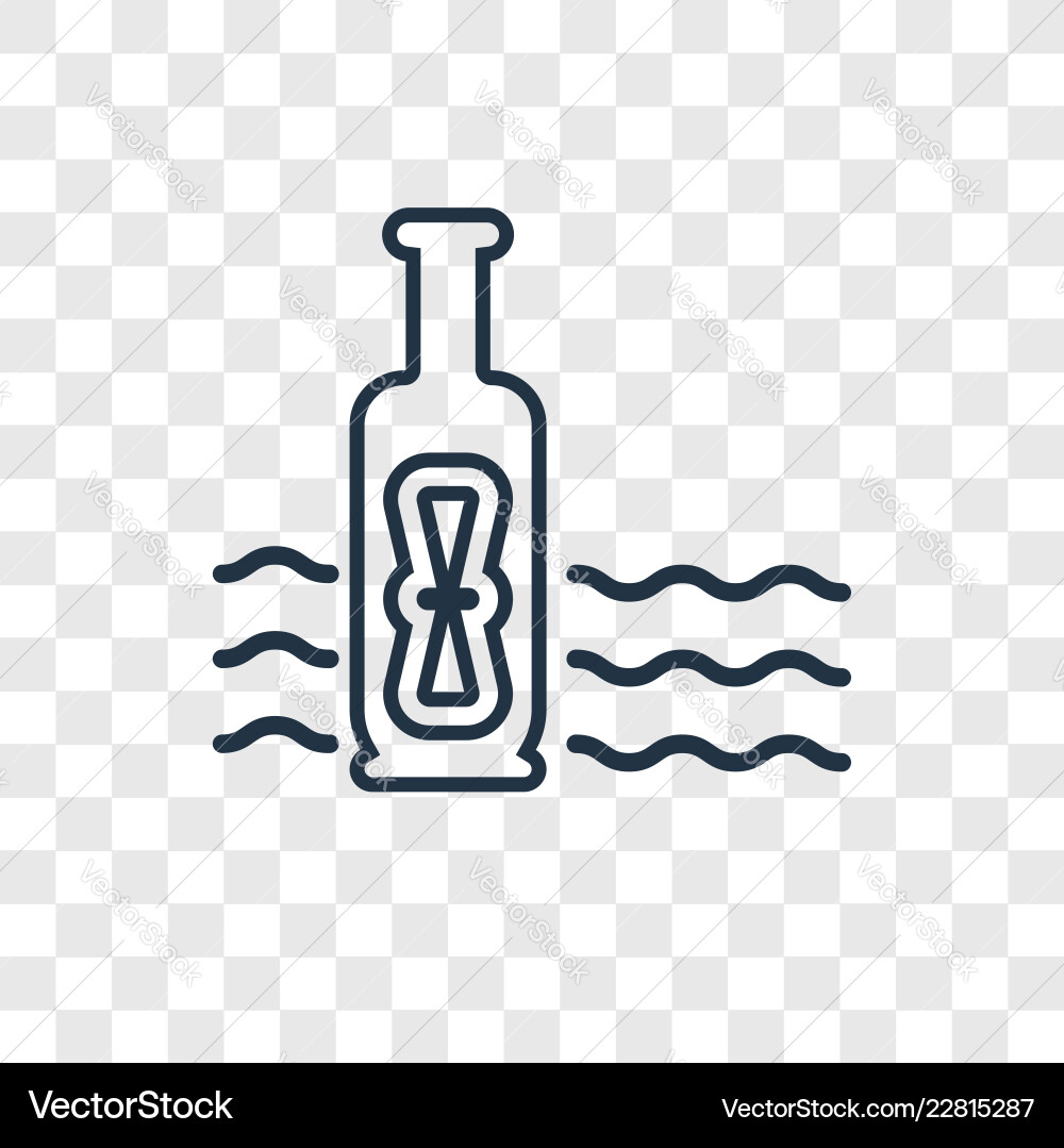 Message in a bottle concept linear icon isolated vector image