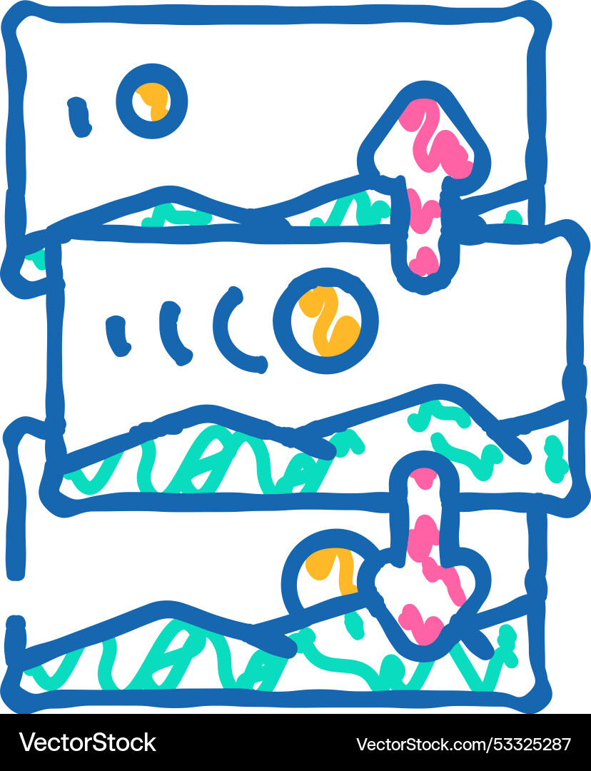 Parallax scrolling ux ui design icon doodle vector image