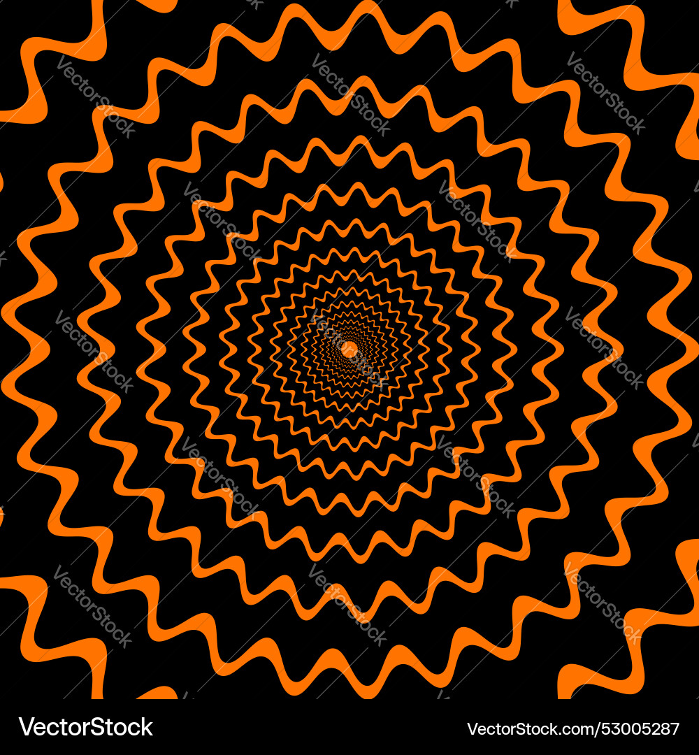 Psychedelic pattern with black orange wavy lines Psychedelic pattern with black orange wavy lines Vector Image