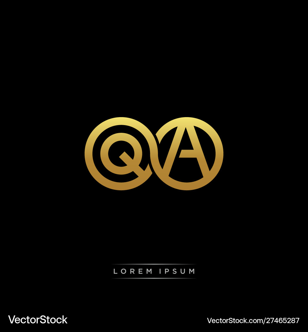 Qa initial letter linked circle capital monogram Vector Image