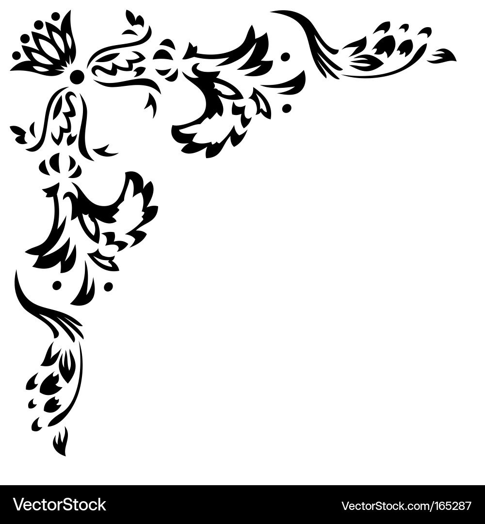 Retro Floral Corner Element vector image