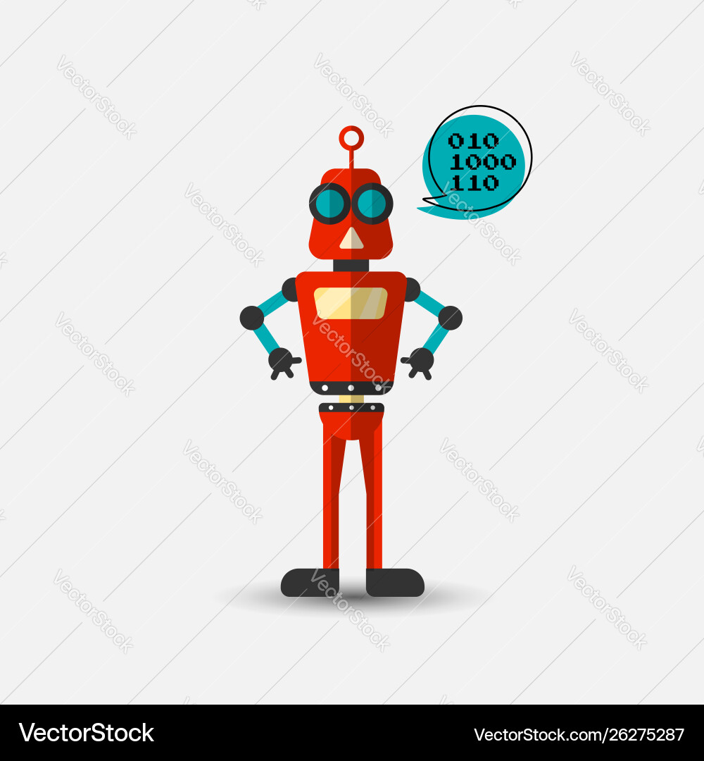 Retro Robot Icon - Chatbot Style vector image