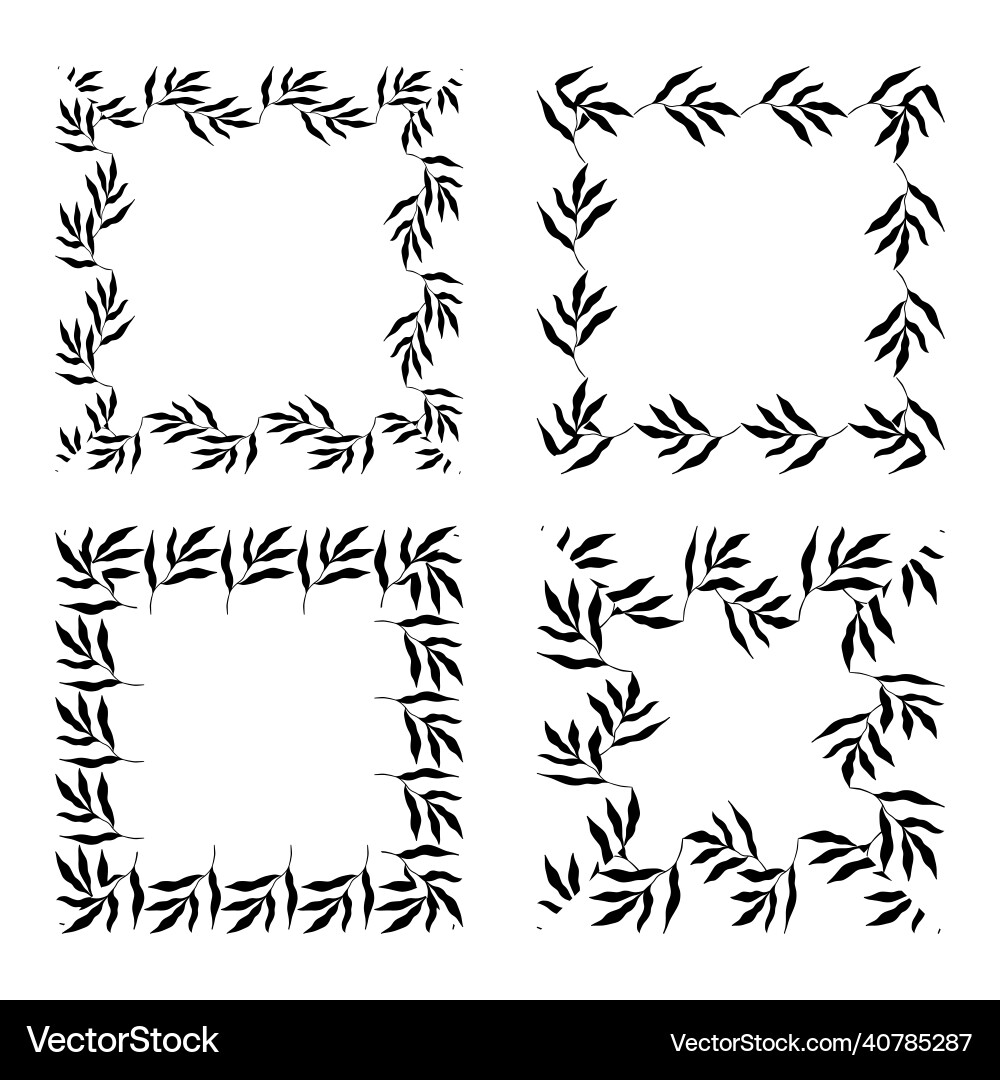 Set of various botanical frames Set of various botanical frames vector image