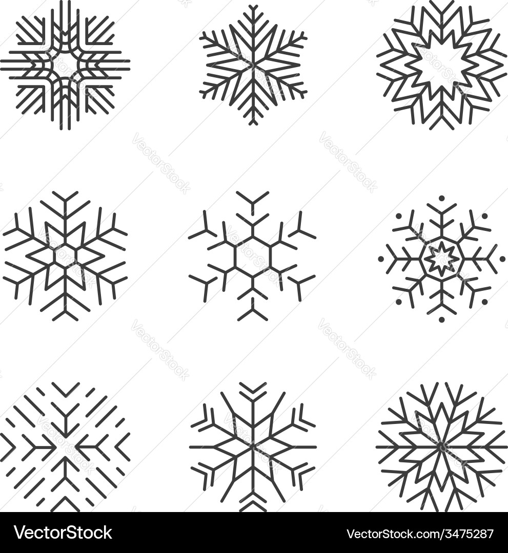 Snowflake Icon Set vector image