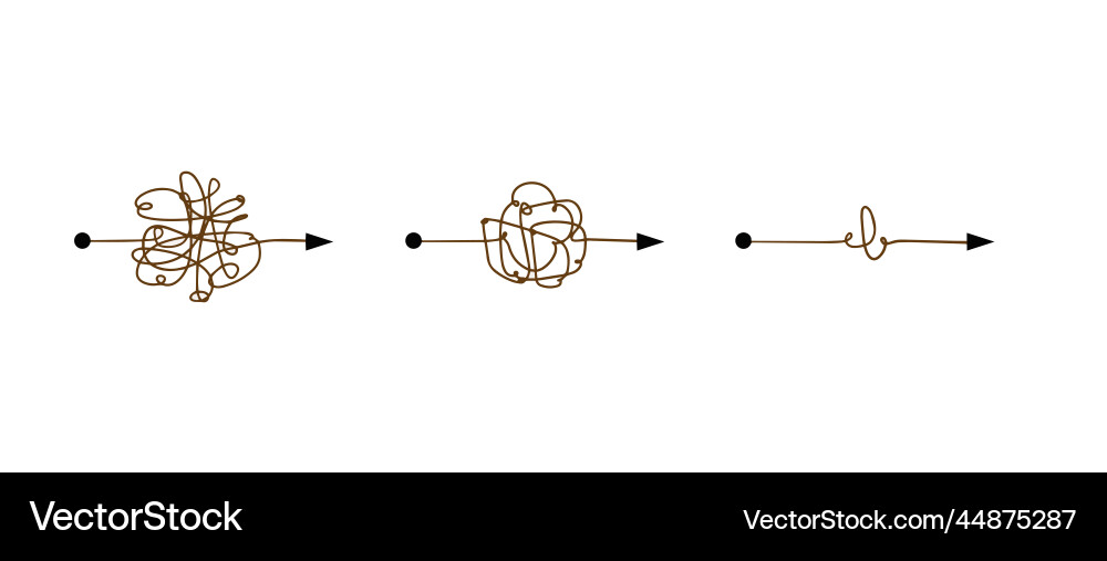 Tangle of lines unraveling the path vector image