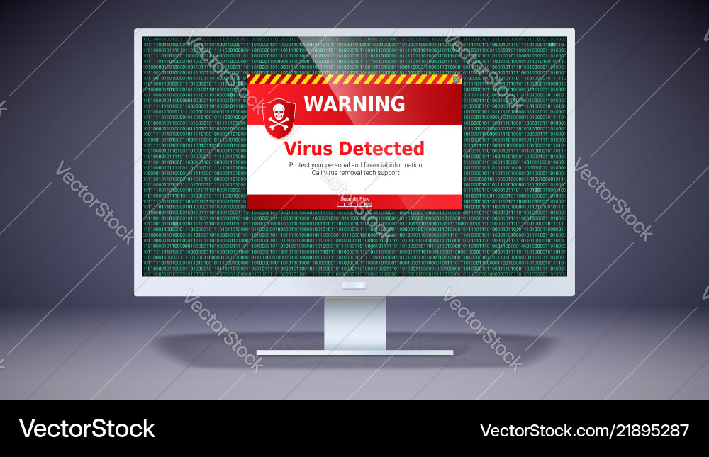 Virus Detection Alert - Cybersecurity Scan vector image