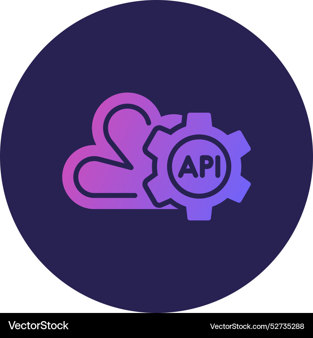 Api glyph circle gradient icon Vector Image