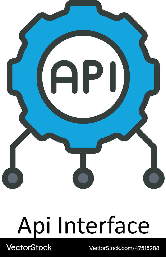 Api interface fill outline icon design ill vector image