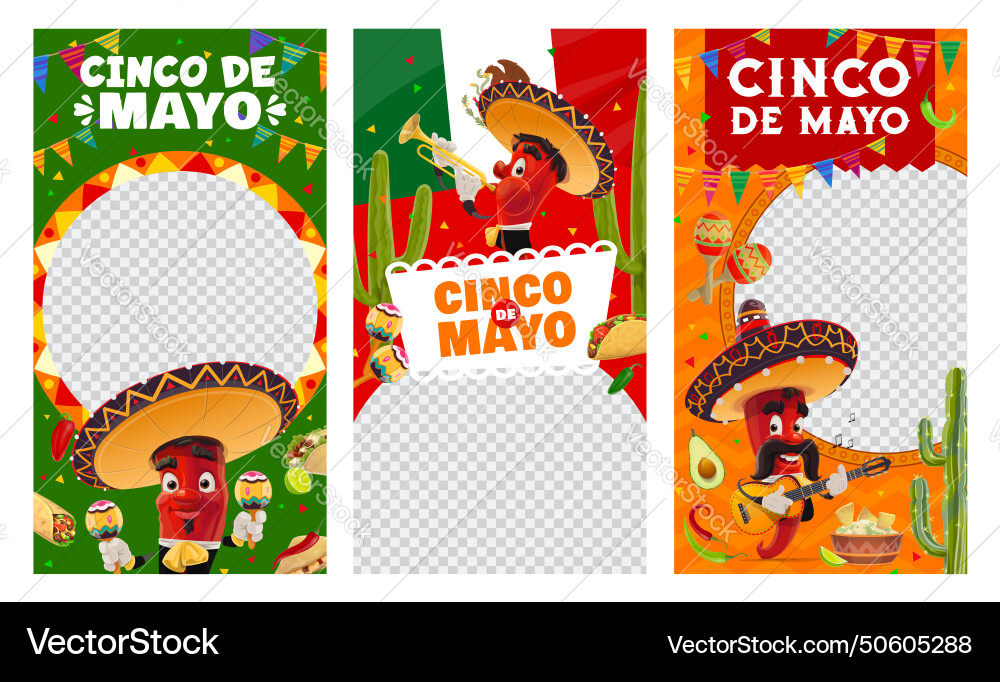 Cinco de mayo mexican holiday media templates Cinco de mayo mexican holiday media templates vector image