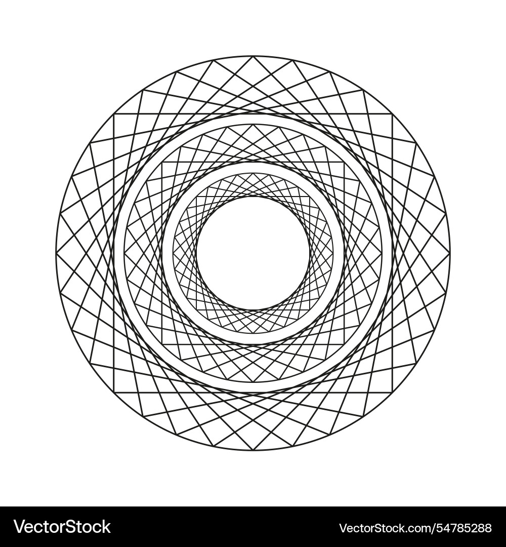Concentric circular lines abstract vector image