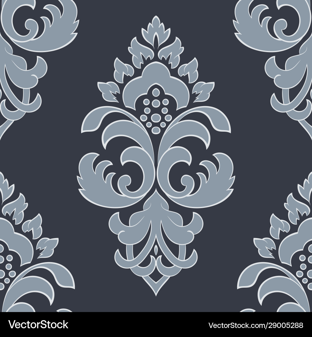 Damask seamless pattern element classical Damask seamless pattern element classical vector image