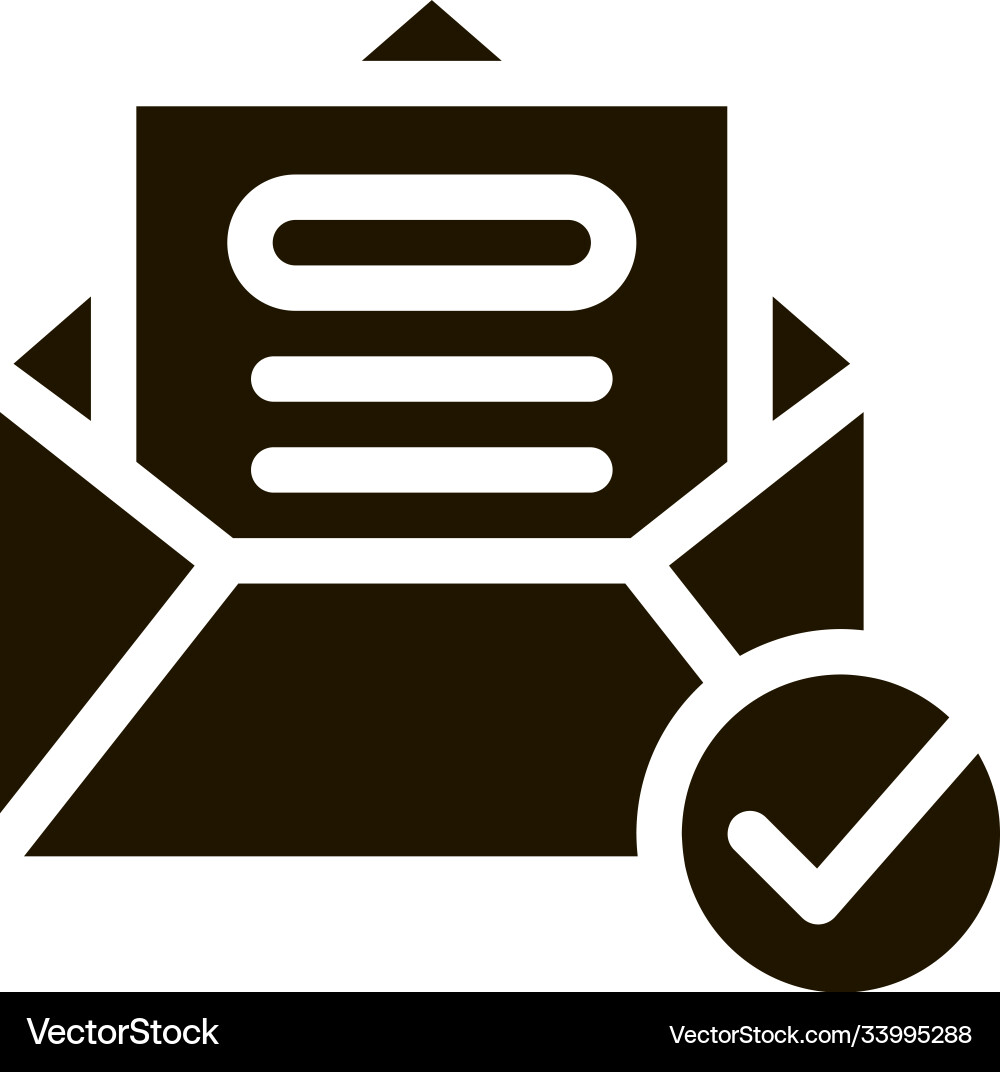 Envelope message list and approved mark Vector Image