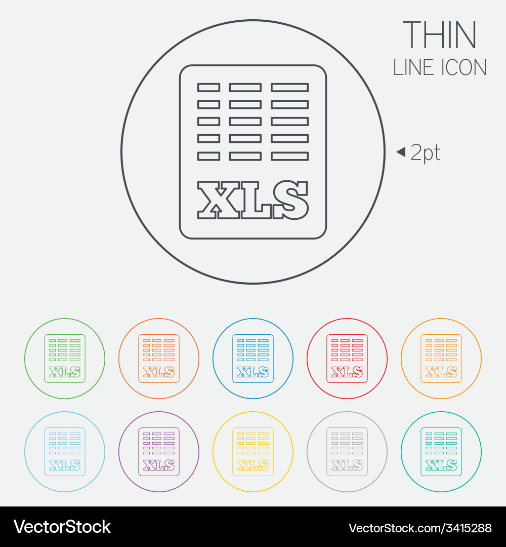 Excel file document icon download xls button vector image