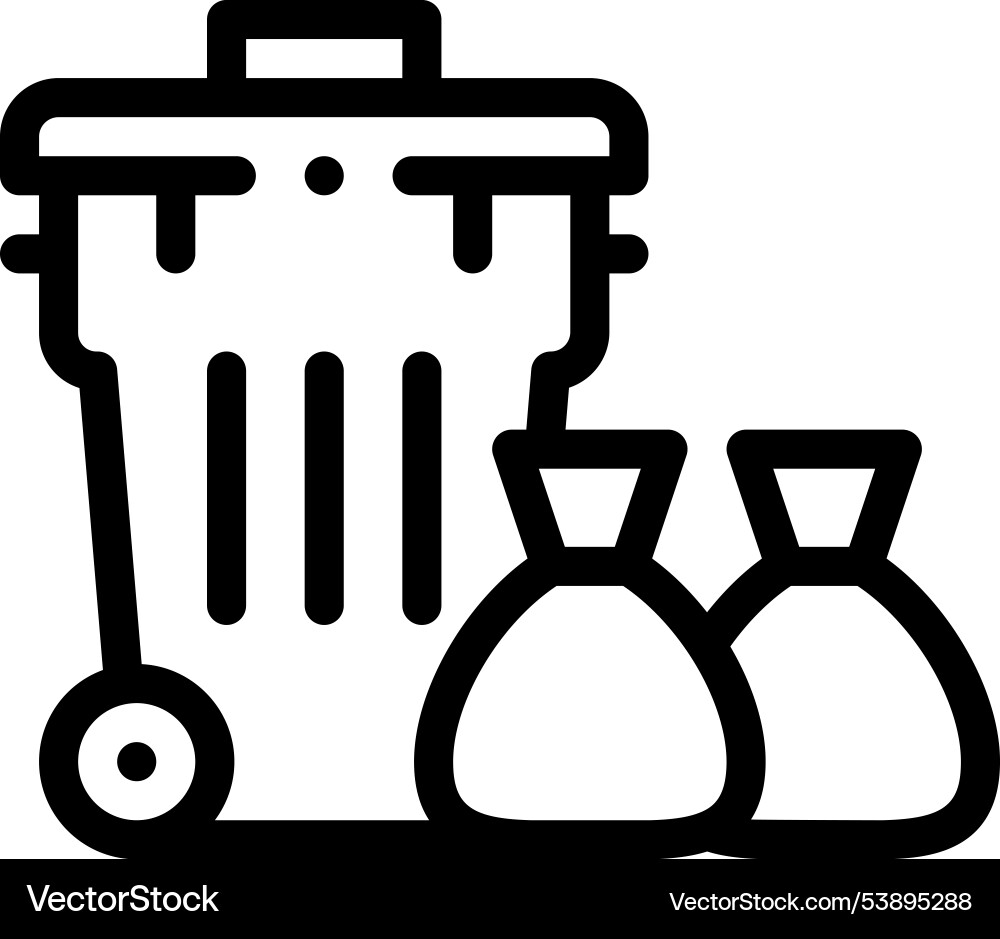 Garbage car icon thin linear style design Vector Image