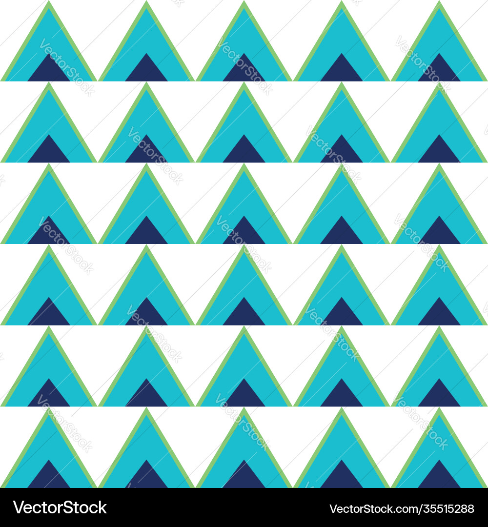 Green and blue abstract triangles repeat pattern Vector Image