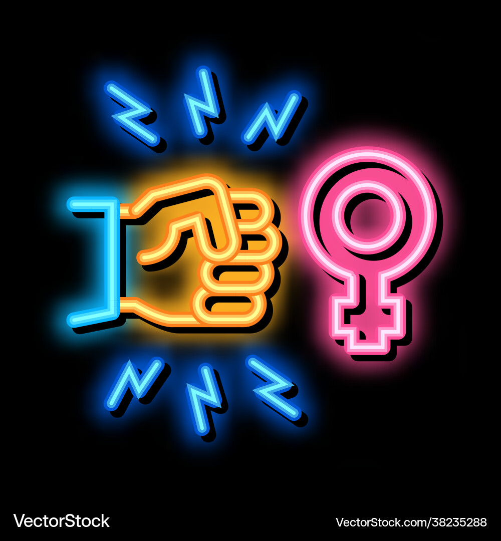 Hit female sex neon glow icon vector image