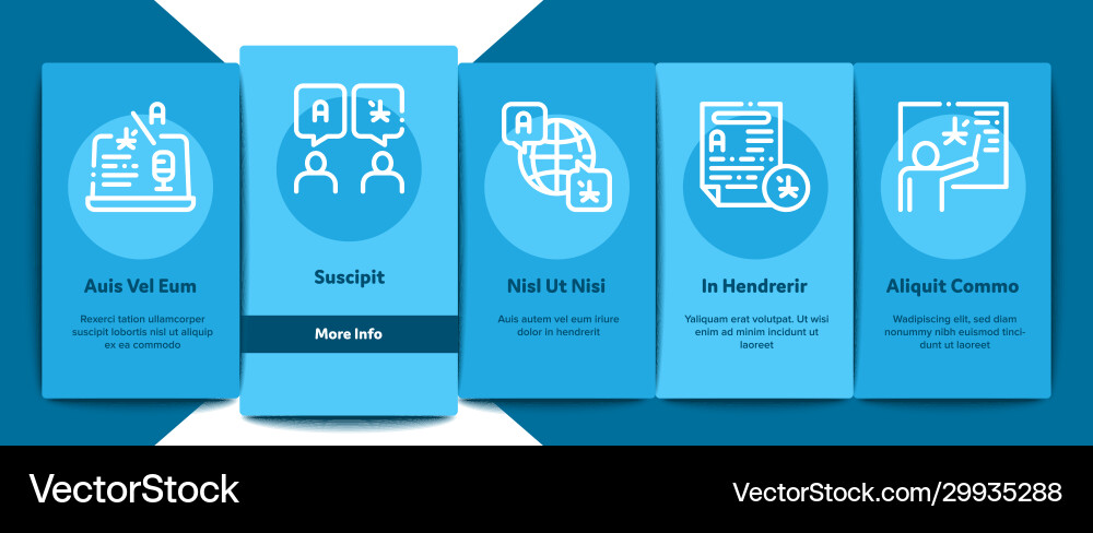 Interpreter translator onboarding elements icons Vector Image
