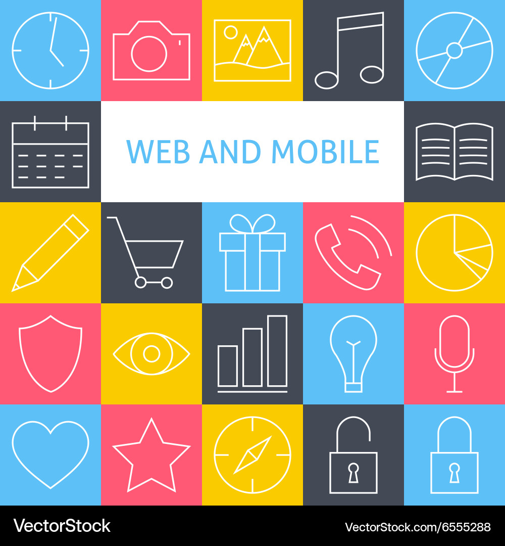 Line art modern website and mobile user interface Vector Image