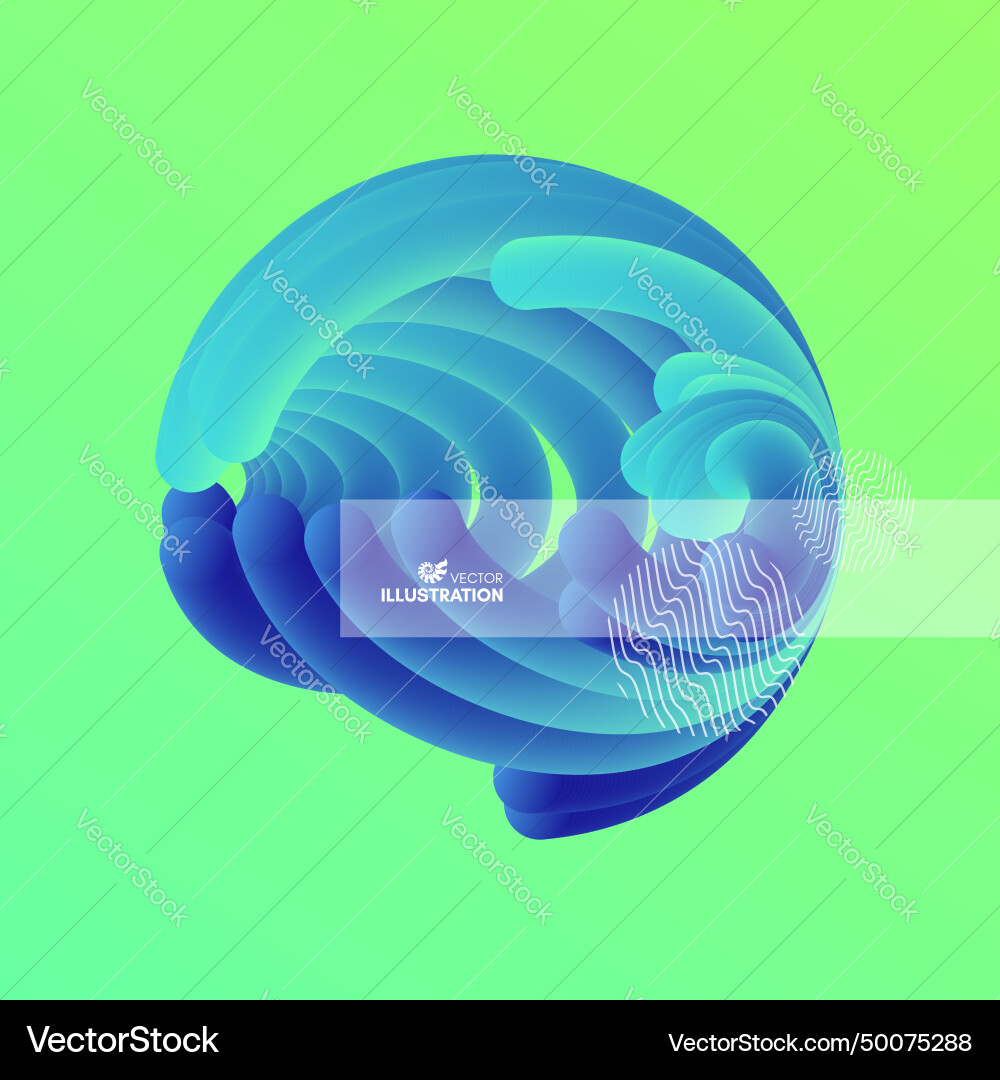 Sphere 3d abstract wavy with dynamic effect Vector Image