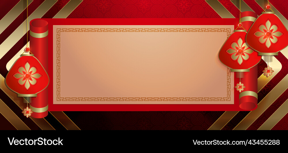 With a rectangular frame red air lanterns With a rectangular frame red air lanterns Vector Image