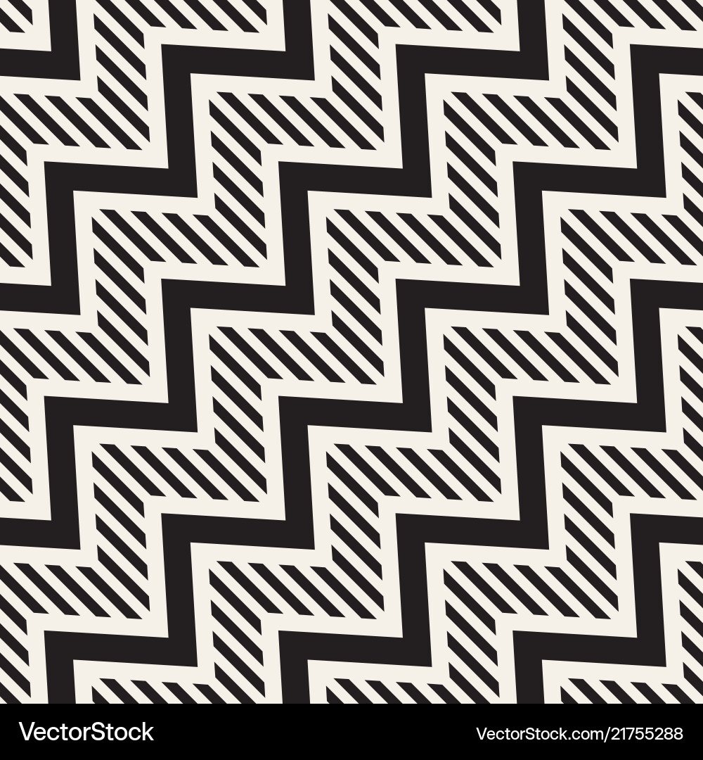 Zigzag Line Pattern - Monochrome Vector Image