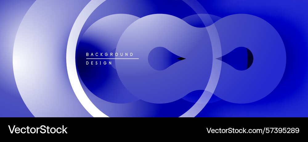 Abstract blue design features overlapping circles Vector Image